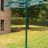 Bespoke finger post with vinyl graphics