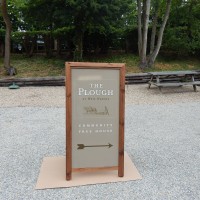 Wooden A-board with digital print to both sides