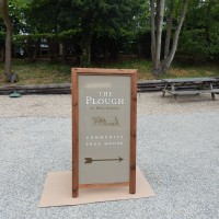 Wooden A-board with digital print to both sides